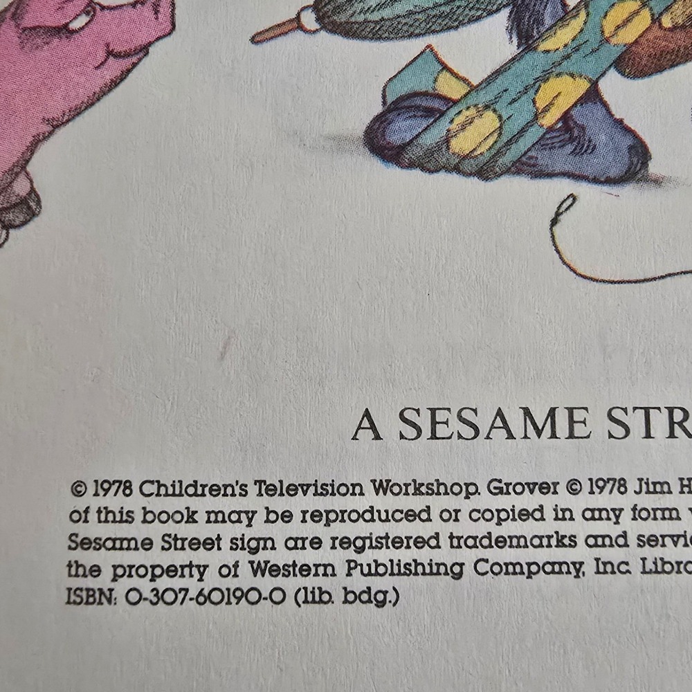 Vintage 1978 Little Golden Book Grover's Own Alphabet Kids Blue Sesame Street - Picture 3 of 4